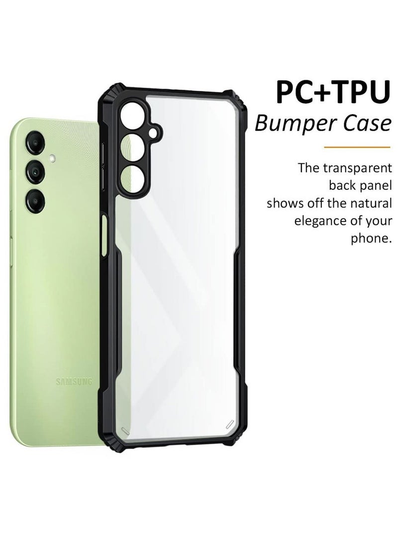 Techie غطاء حماية خلفي من الدرجة العسكرية مع إطار TPU ناعم مقاوم للصدمات لهاتف Samsung Galaxy A25 - شفاف أسود - Image 2