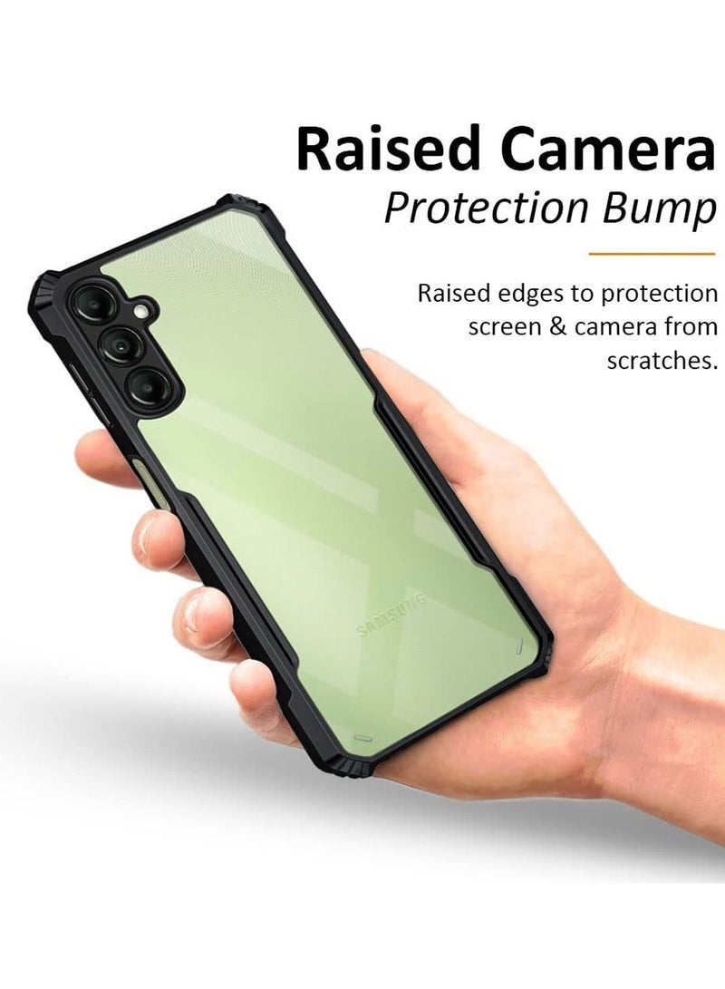 Techie غطاء حماية خلفي من الدرجة العسكرية مع إطار TPU ناعم مقاوم للصدمات لهاتف Samsung Galaxy A25 - شفاف أسود - Image 3