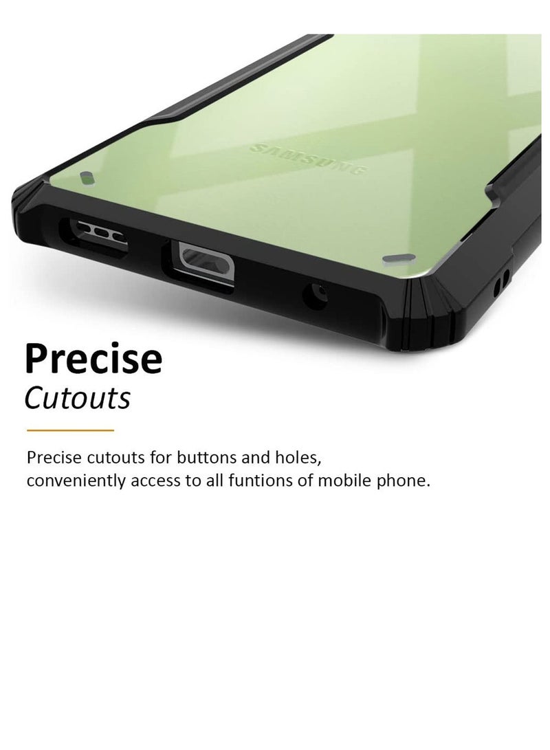 Techie غطاء حماية خلفي من الدرجة العسكرية مع إطار TPU ناعم مقاوم للصدمات لهاتف Samsung Galaxy A25 - شفاف أسود - Image 5