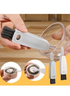 KASTWAVE Small Bottle Lid Detail Brush, 3 in 1 Multifunctional Kitchen Mini Mug Glass Lid Cleaning Brush, Straw Cleaning Tool Water Bottle Cleaning Crevice Brush, Baby Bottle Cup Cleaning Tool (3 Pack)  - Image 4