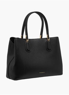 Flora Bella By Shoexpress Women Monogram Print Tote Bag with Handles and Zip Closure  - Image 3