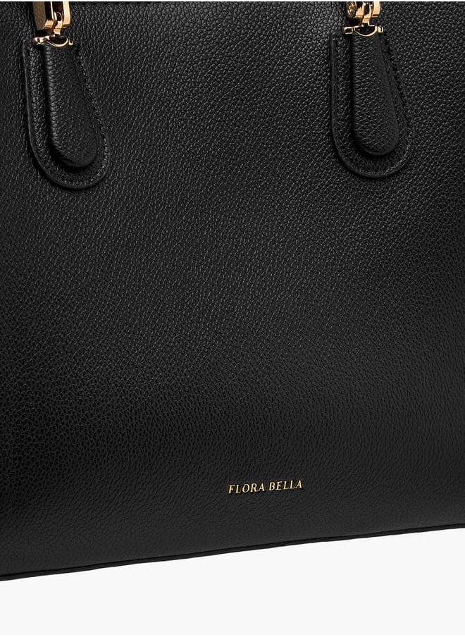 Flora Bella By Shoexpress - Women Monogram Print Tote Bag with Handles and Zip Closure - Image 1