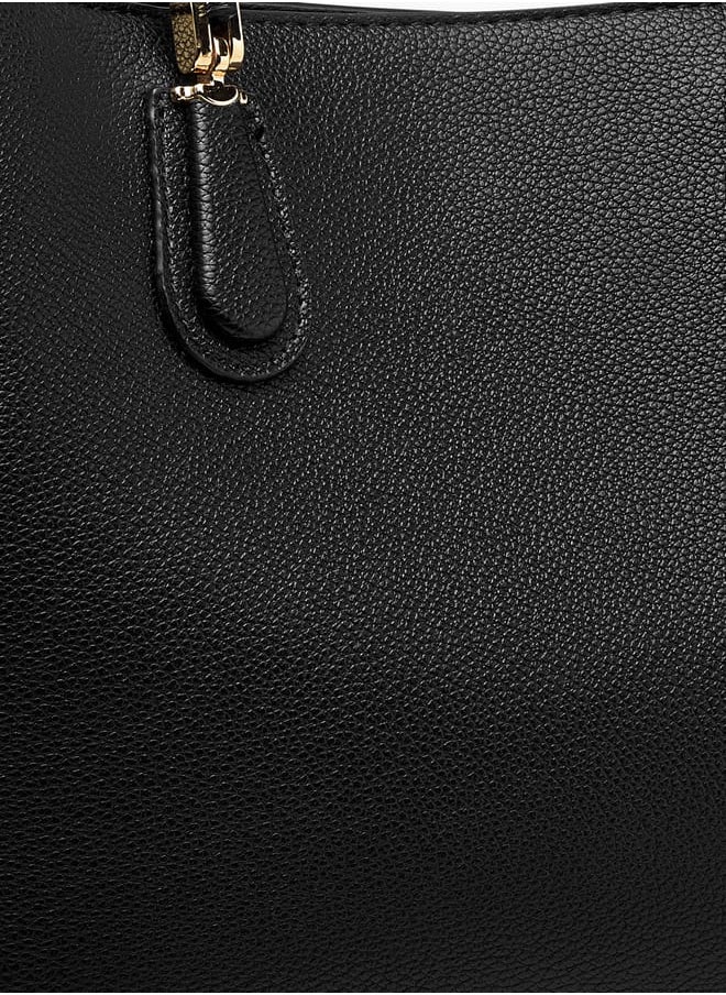 Flora Bella By Shoexpress - Women Monogram Print Tote Bag with Handles and Zip Closure - Image 1
