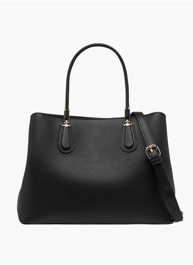 Flora Bella By Shoexpress - Women Monogram Print Tote Bag with Handles and Zip Closure - Image 1