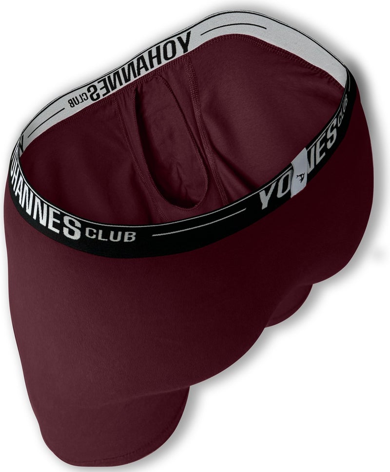 Yohannes Club , men, Special Compartment Cotton Boxer, single, Claret Red - Image 3