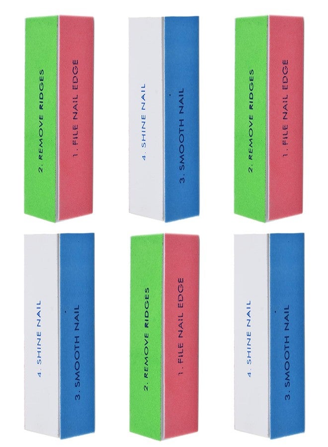 WEILUSI 4 Ways Nail Buffer Block Nail Files and Buffers, Nail Shine Buffers Blocks Files Sanding Polisher Smooth & Buff & Shine Manicure Buffer Tools Kit for Nail Art Care 6PCS - Image 1