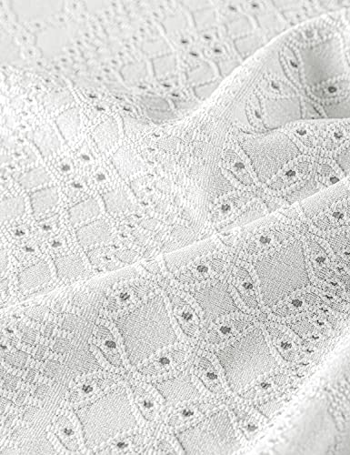 Jescakoo Womens Tank Tops White Blouse Dressy Casual Sleeveless Blouses for Women Eyelet M - Image 5