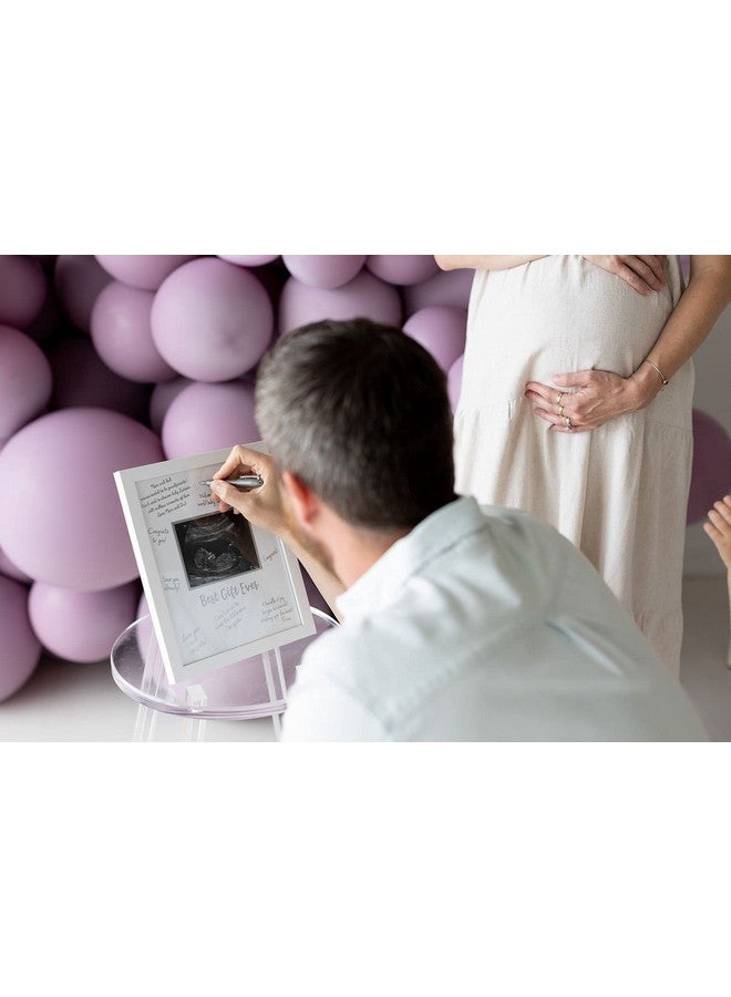 Tiny Ideas Sonogram Signature Frame Guest Book Ultrasound Picture Keepsake Gender Neutral Baby Shower Party Decor Gift For Expecting Moms Alternative Guest Book White With Included Marker - Image 4