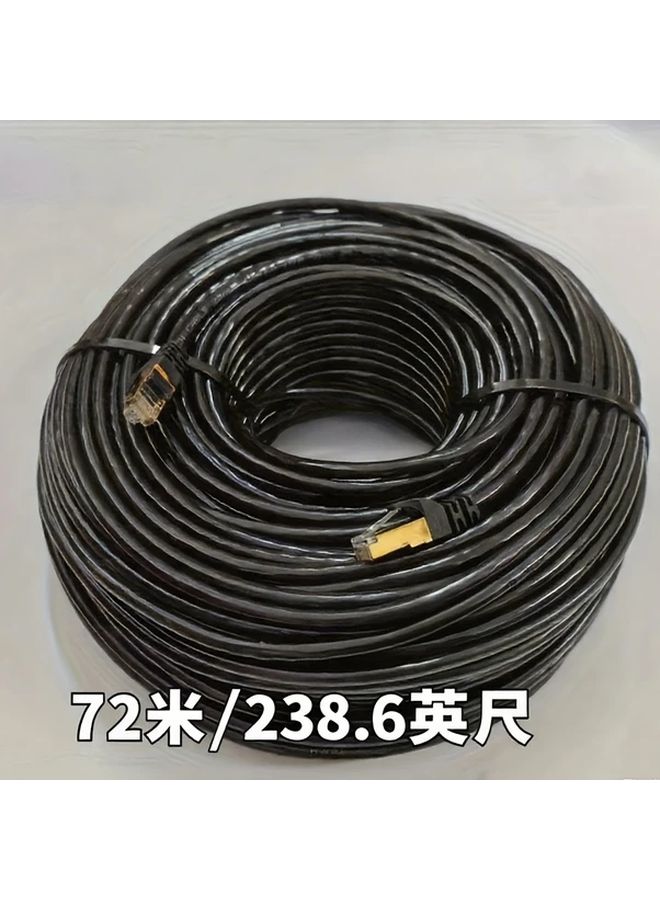Black Cat6 Ethernet Cable 42 Meters 138 Feet High Speed 1Gbps 250MHz Shielded RJ45 Golden Plated Connectors Compatible with PS5 PS4 PS3 Switch Router PC Home Office Gaming Grade - Image 4