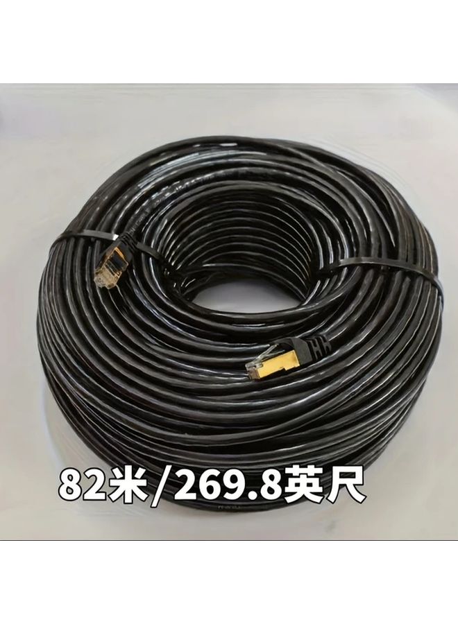 Black Cat6 Ethernet Cable 42 Meters 138 Feet High Speed 1Gbps 250MHz Shielded RJ45 Golden Plated Connectors Compatible with PS5 PS4 PS3 Switch Router PC Home Office Gaming Grade - Image 1