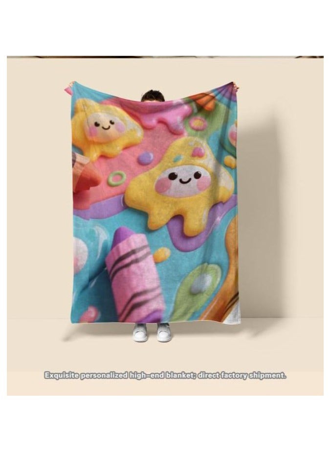 general Children's or student cartoon flannel thin blanket (warm and comfortable, suitable for sleep, games) 100cm*150cm - Image 3