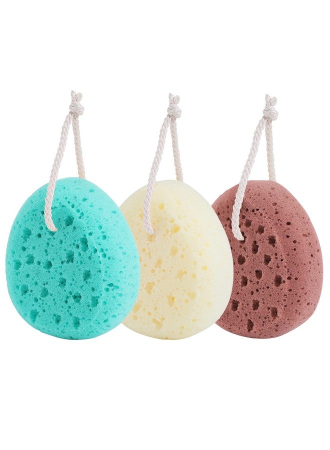 KECUCO 3 Pcs Bath Sponge For Women Men Teenager Body Wash Sponges Loofah Body Scrubber 3 Colors & Large Size Shower Pouf Cleaning Loofahs For Shower Exfoliating - Image 2