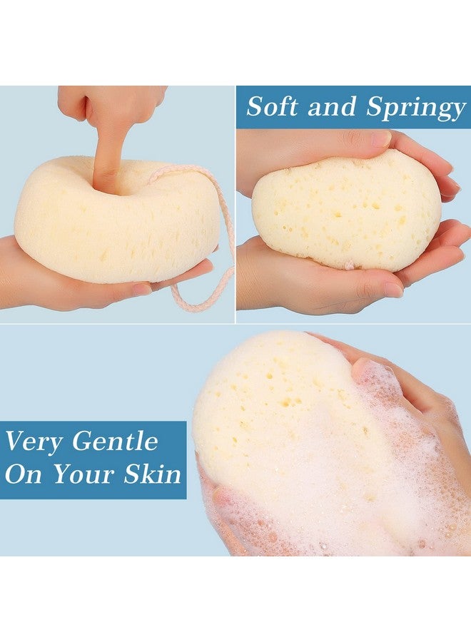 KECUCO 3 Pcs Bath Sponge For Women Men Teenager Body Wash Sponges Loofah Body Scrubber 3 Colors & Large Size Shower Pouf Cleaning Loofahs For Shower Exfoliating - Image 4