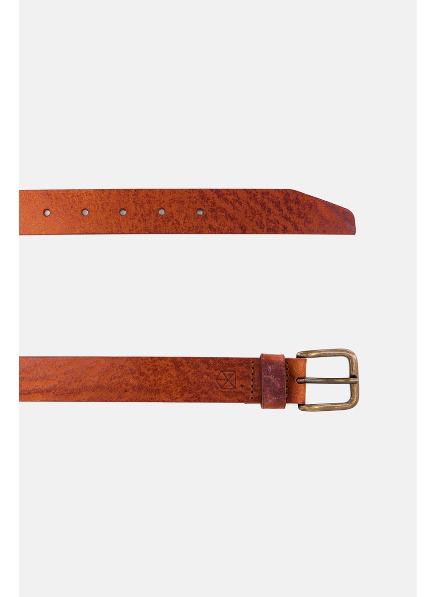 Jack Jones Men Plain Leather Buckle  Belt, Brown  - Image 2
