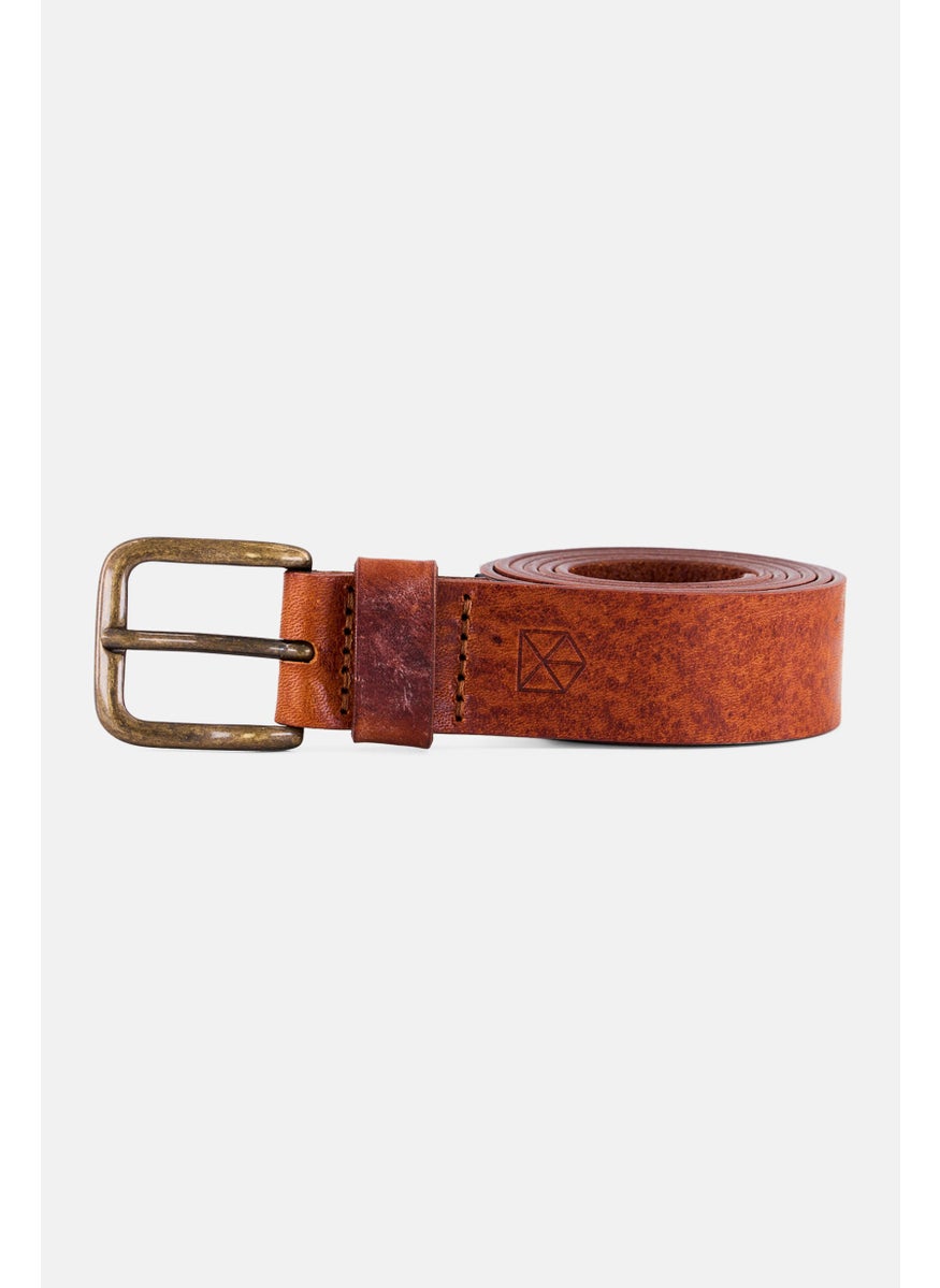 Jack Jones Men Plain Leather Buckle  Belt, Brown  - Image 1