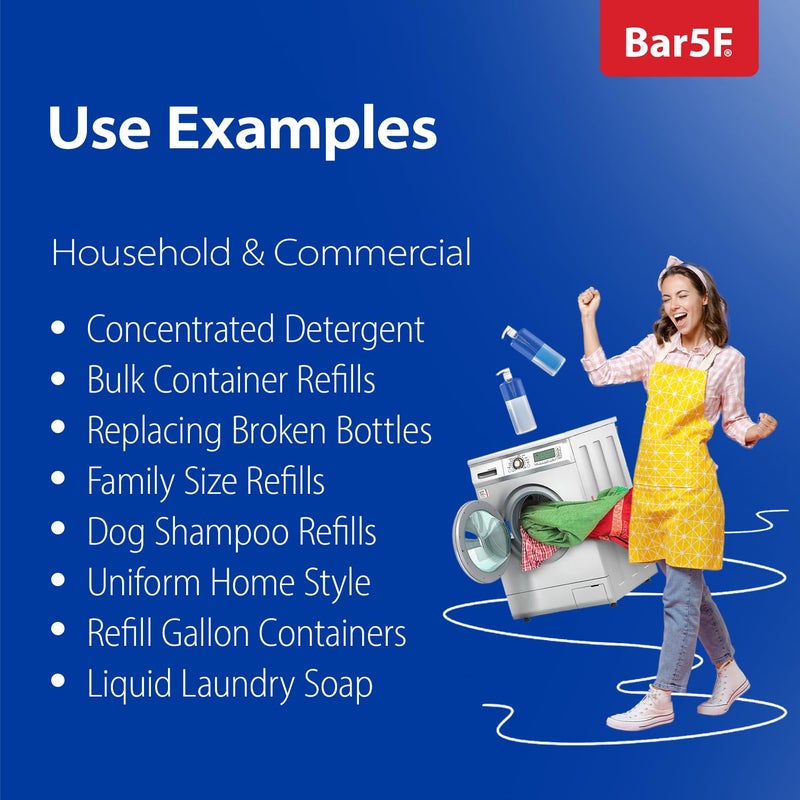 Bar5F Bar5F Pump Bottle 32-Ounce 1-Liter Empty for Shampoo Conditioner Body Wash Lotion BPA-Free Crystal-Clear  - Image 2
