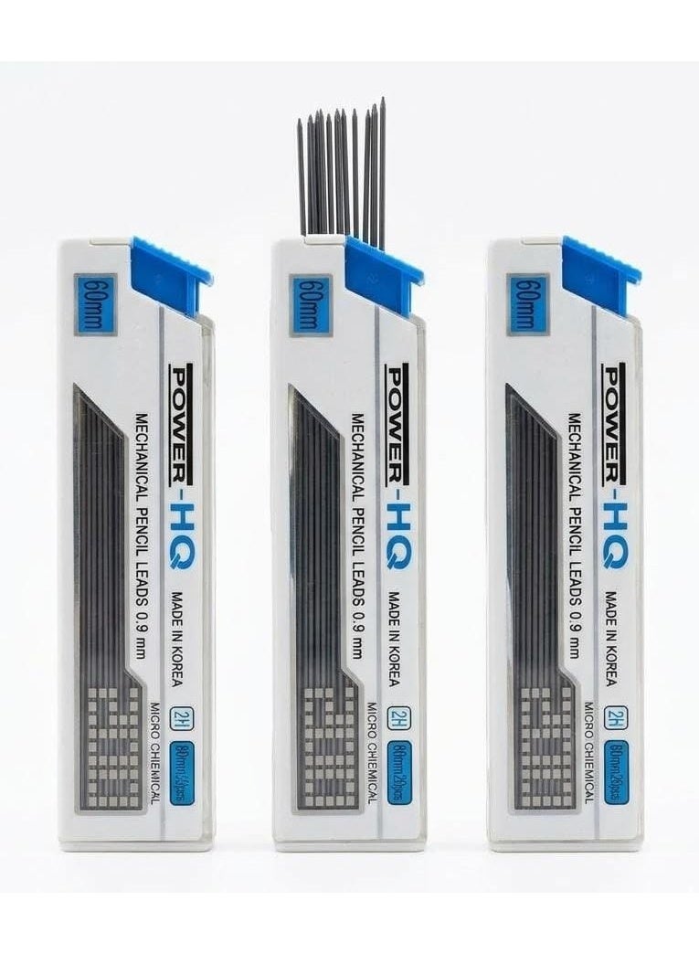 POWER-HQ Premium Mechanical Pencil Leads 0.9mm 2B - Set of 3 Boxes - Made in Korea - Image 1