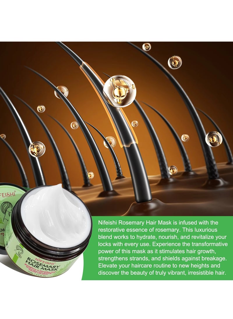 NIFEISHI - Rosemary Hair Mask 120g for Hair Growth for Longer Silky Smooth Shiny Healthier Hair Strengthens Nourishes Hair Encourages Hair Growth with Rosemary and Biotin Rosemary Hair Oil Hair Mask - Image 1