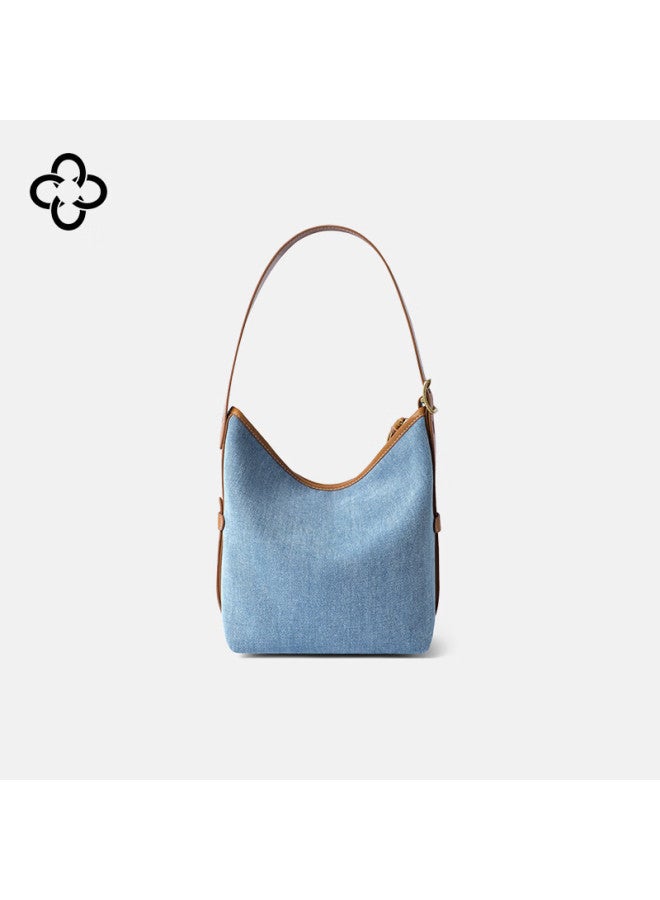 Cassile Bucket Bag For Women, Denim Fabric, Commuter Style, Large Capacity, Light Luxury Crossbody Bag, Birthday Gift - Image 5