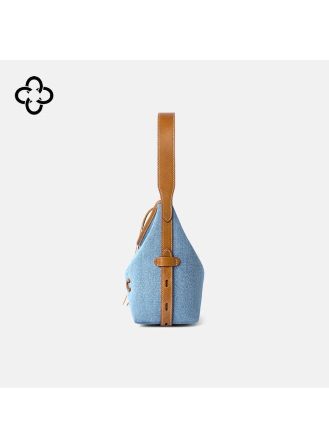Cassile Bucket Bag For Women, Denim Fabric, Commuter Style, Large Capacity, Light Luxury Crossbody Bag, Birthday Gift - Image 4