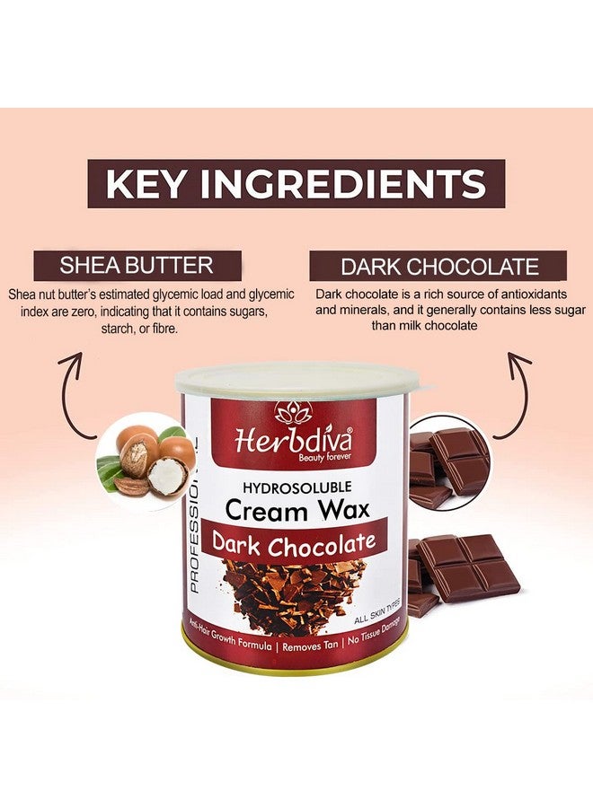 Herbdiva Hydrosoluble Dark Chocolate Cream wax 800g |Professional Care & Pure Way To Silky Smooth Skin| Made In India, Suitable For All Types Of Skins | Natural Ingredients - Image 3