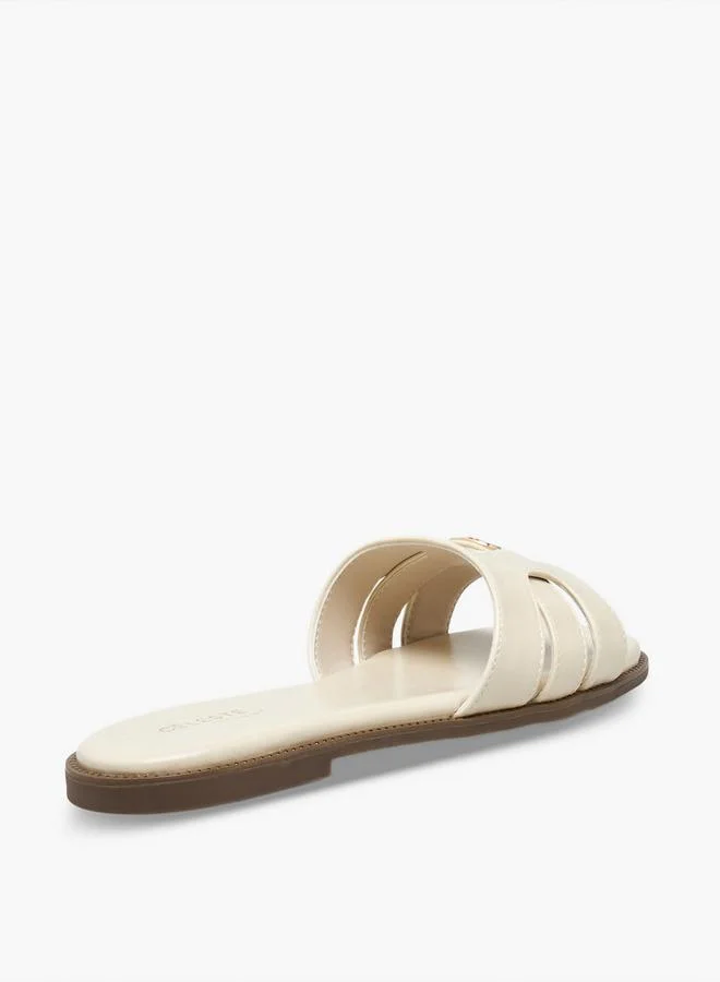 Celeste CREAM Women Slip-On Flat Sandals for Women | Best Price UAE