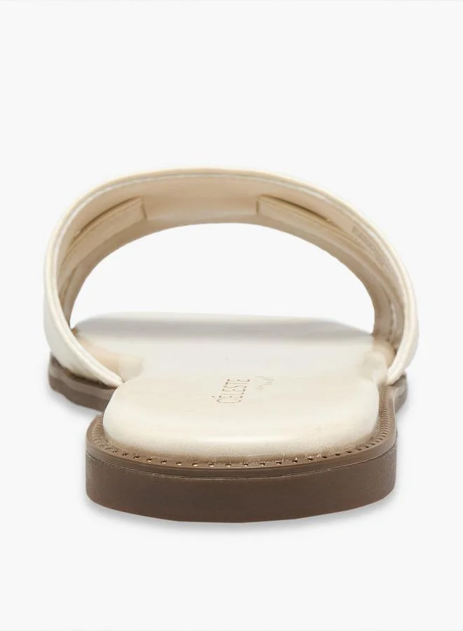 Celeste CREAM Women Slip-On Flat Sandals for Women | Best Price UAE
