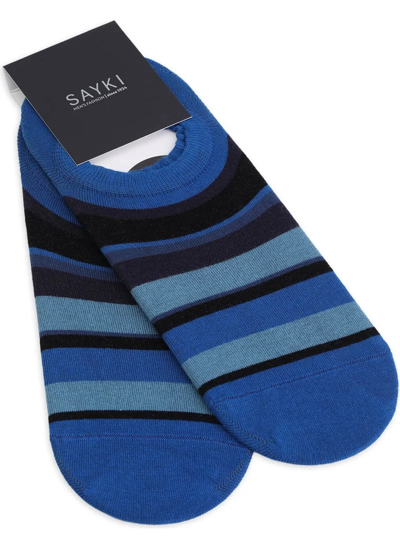 Hatemoğlu Blue Double Striped Cotton Ballerina Socks