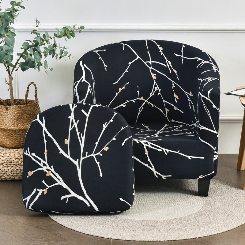 Ai Zun Solid Color Single Club Chair Cover Sofa Cover Full Protection Cover Half Round Bathtub American Style Sofa Cover Cushion - Image 1