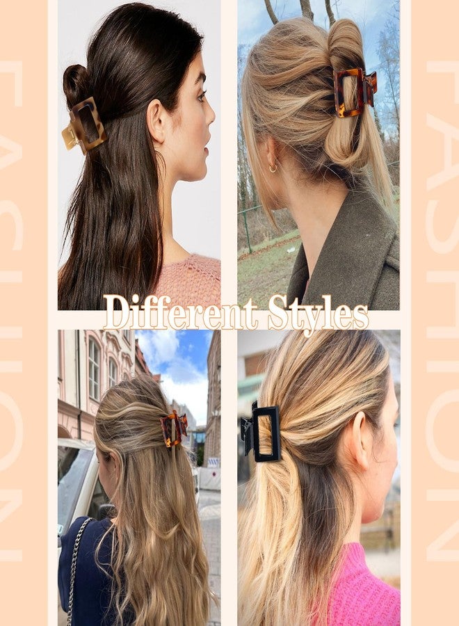 Auseibeely 6 PCS Rectangle Medium Hair Clips, Small Claw Clip for Women & Girls, Tortoise Shell Hair Claw Clips, Non-Slip Leopard Print Jaw Clips- Ideal for Thin, Medium & Fine Hair - Image 5