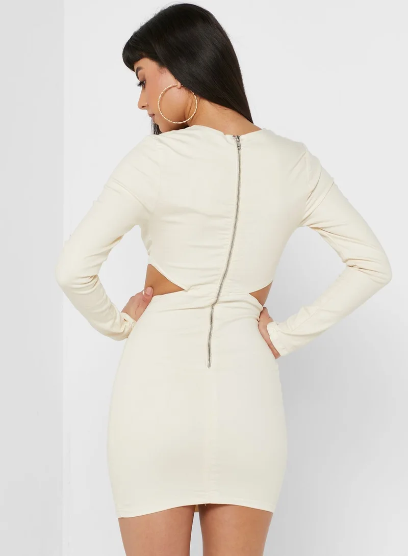 Miss Pap Plunge Neck Cut Out Detail Dress