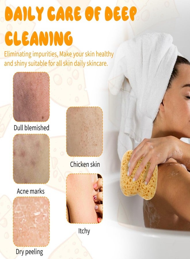 Ymapinc 2Pcs Body Shower Bath Sponge, Large Size Exfoliating Body Scrubber, Foam Bubbling Scrub for Bathroom Accessories Man and Women - Yellow - Image 5