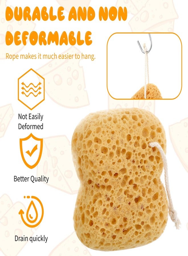 Ymapinc 2Pcs Body Shower Bath Sponge, Large Size Exfoliating Body Scrubber, Foam Bubbling Scrub for Bathroom Accessories Man and Women - Yellow - Image 4