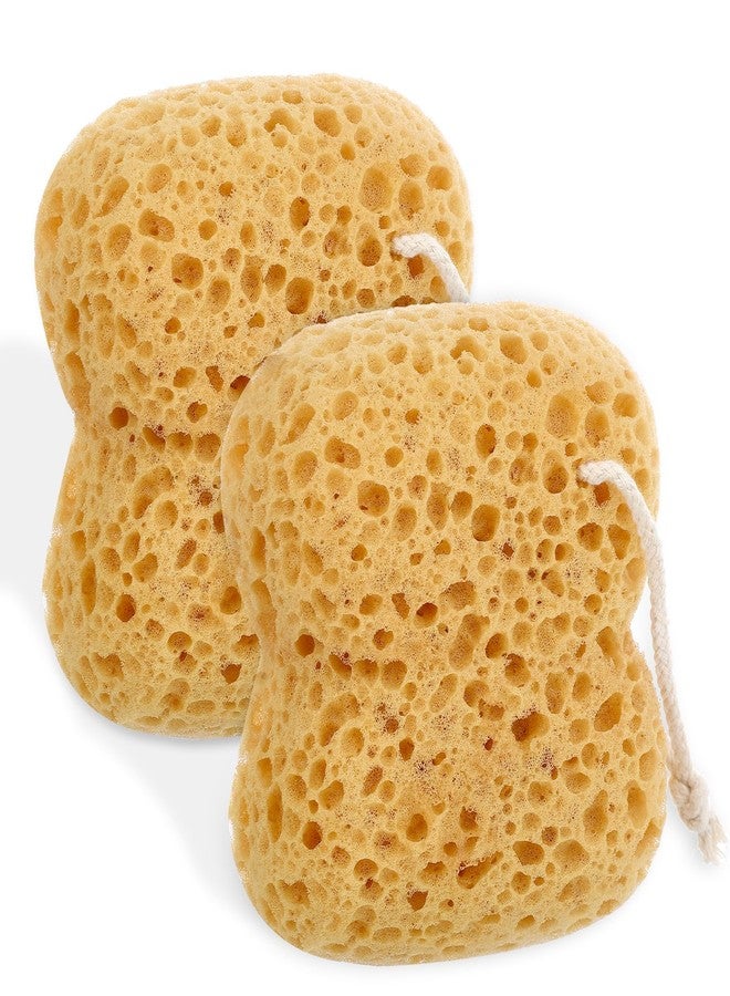 Ymapinc 2Pcs Body Shower Bath Sponge, Large Size Exfoliating Body Scrubber, Foam Bubbling Scrub for Bathroom Accessories Man and Women - Yellow - Image 1