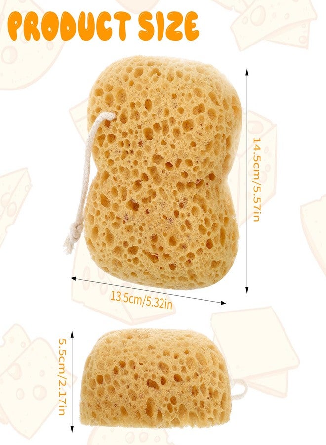 Ymapinc 2Pcs Body Shower Bath Sponge, Large Size Exfoliating Body Scrubber, Foam Bubbling Scrub for Bathroom Accessories Man and Women - Yellow - Image 2