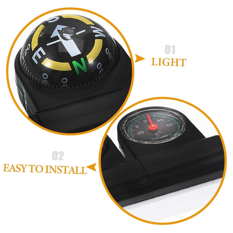 Rotatable Dashboard Mount Car Thermometer and Compass Ball Auto Accessories - Image 4