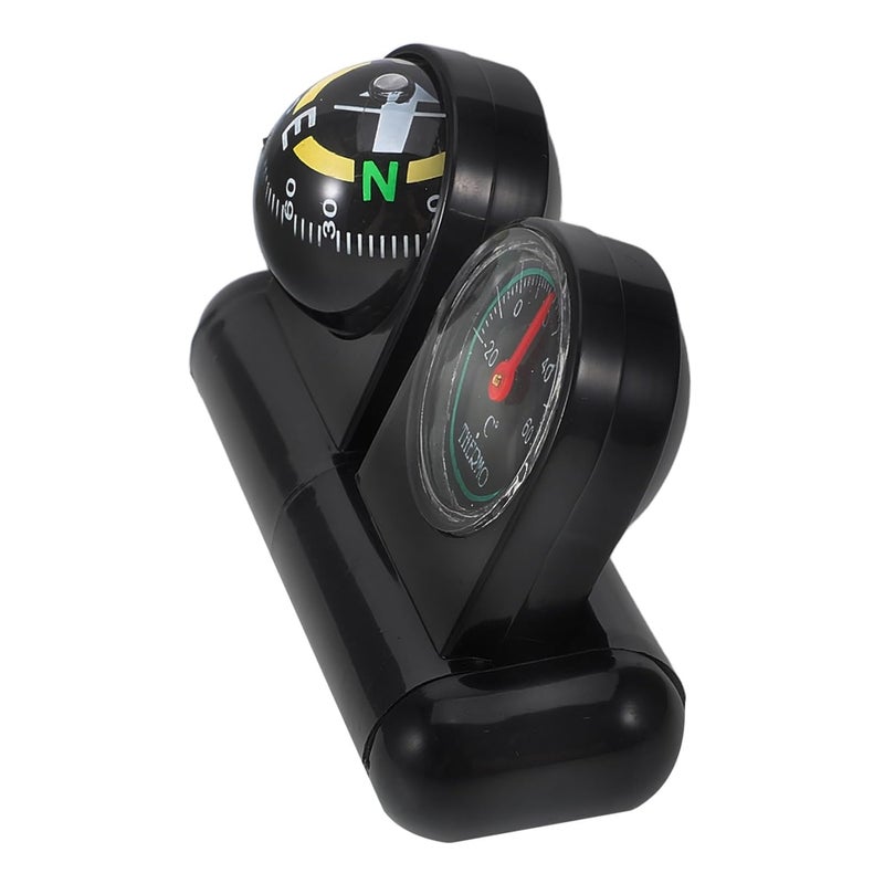 Rotatable Dashboard Mount Car Thermometer and Compass Ball Auto Accessories - Image 2