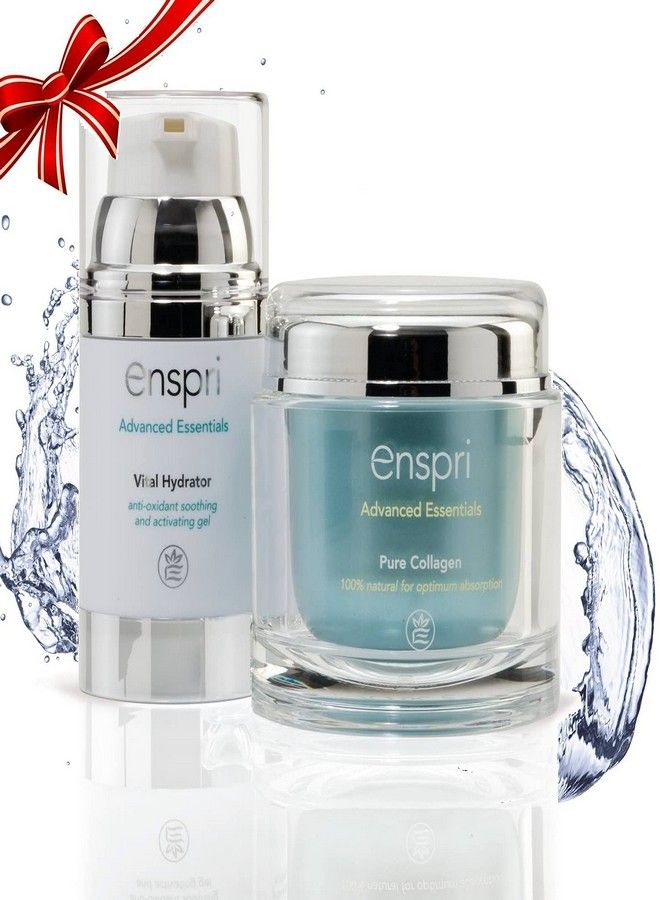 Enspri Enspri® Ultra PURE Collagen Peptides Powder Mask: 5-Min Anti-Aging Facial Kit, 25 treatments 2 Step System including Vital Hydrator Anti-aging, reduce age spots, shrinks pores and increased elasticity  - Image 1