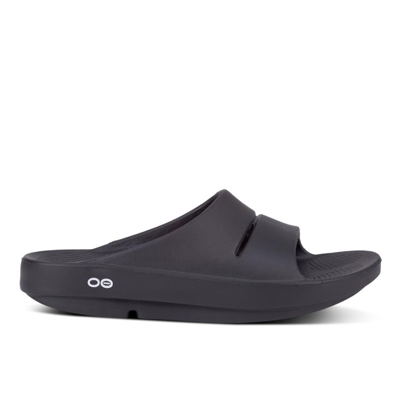 OOFOS OOahh Recovery Slide, Black - Womenâ€™s Size 10, Menâ€™s Size 8 - Image 2
