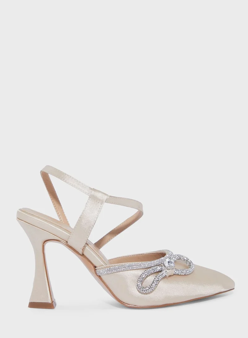 Ella Limited Edition Flare Heel Pump With Bow