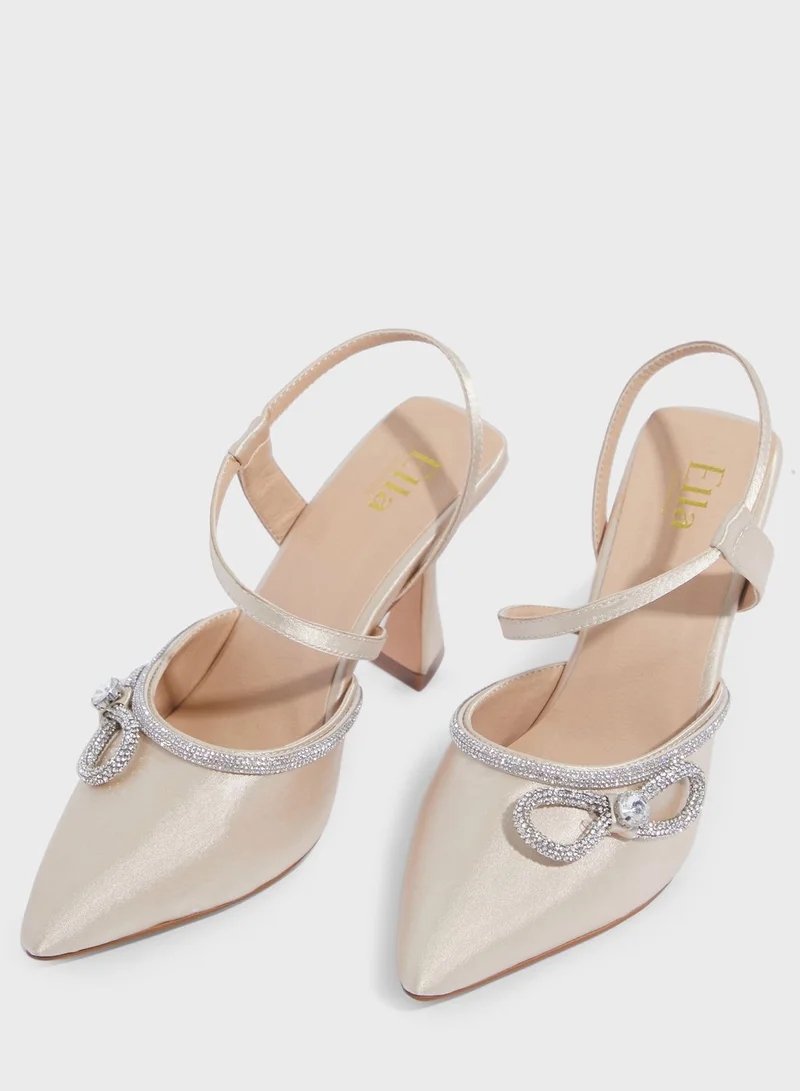 Ella Limited Edition Flare Heel Pump With Bow