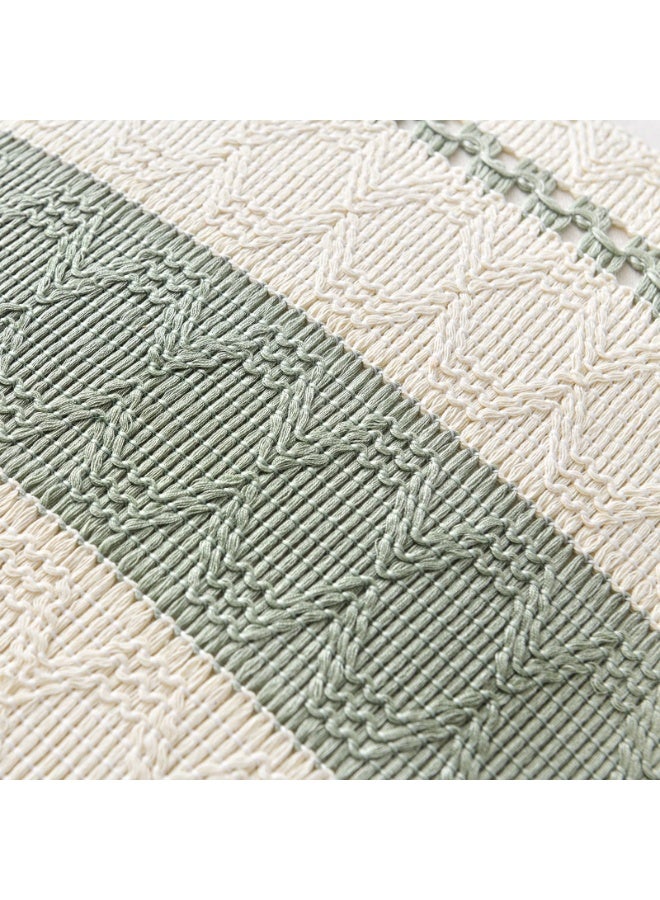 Decorative Lumbar Pillow Covers, Sage Green Boho Striped, Set of 2, 30x50cm - Image 5