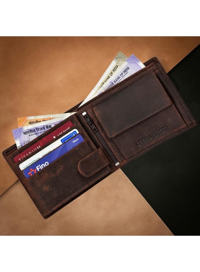 URBANFOREST URBAN FOREST Zeus Vintage Brown Leather Bi-Fold Wallet for Men, 6 Card Slots, Classy Matte Finish Men’s Wallet, Premium Gift Box for Men and Boys - Image 4
