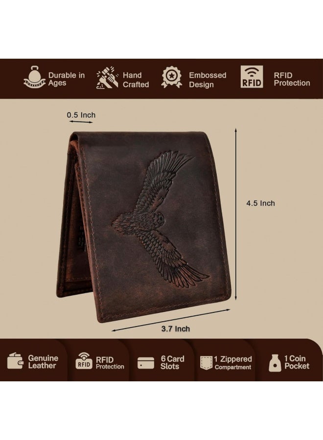 URBANFOREST URBAN FOREST Zeus Vintage Brown Leather Bi-Fold Wallet for Men, 6 Card Slots, Classy Matte Finish Men’s Wallet, Premium Gift Box for Men and Boys - Image 5