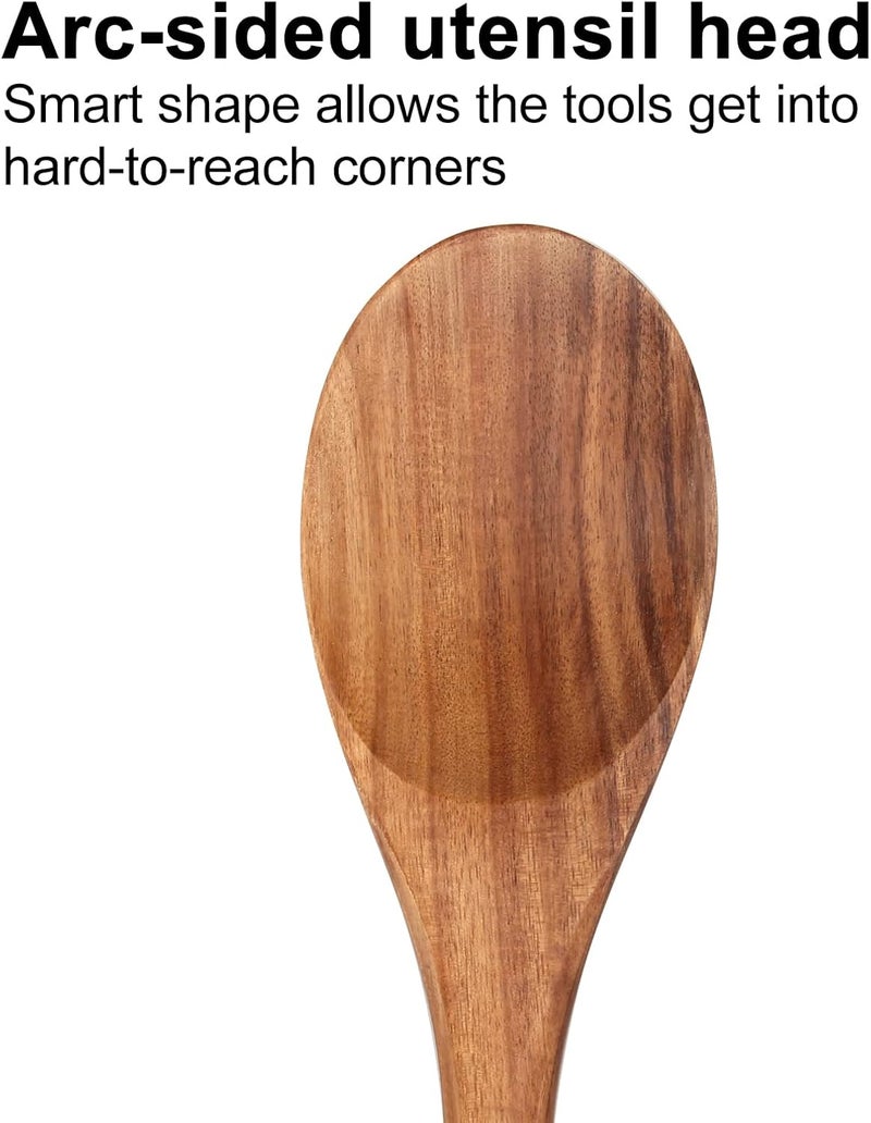 Renawe Rack sorted local inventory 14 Inch Large Wooden Spoon for Cooking Utensil Mixing Spoons Baking Serving Wood Spoon Big Non Stick Spatula Long Handle Kitchen Utensils Stirring Cooking Spoon Non Toxic Kitchen Tools Accessories Global light sturdy raw material - Image 3