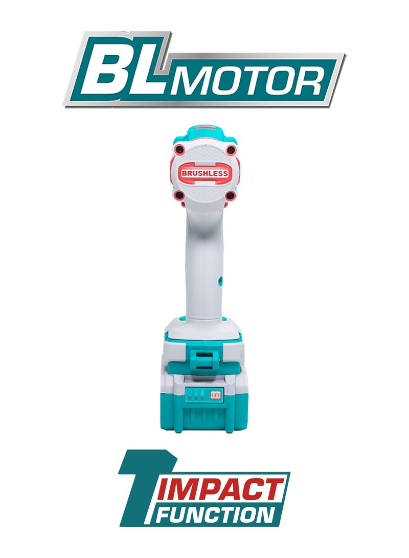 TOTAL 20V Brushless Cordless Impact Drill (86Nm Torque) - Heavy Duty 13mm Metal Chuck, 22+1+1 Torque Settings, 2x 2.0Ah Batteries & 47-Piece Accessory Kit - TIDLI208687 - Image 5