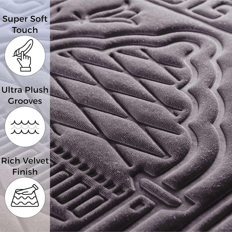Sacred Artisans Prayer Mat with Thick, Padded, Plush Foam | Soft Velvet Muslim Prayer Rug for Salah & Islamic Gift for Ramadan, Eid, Hajj or Travel (Sage Grey) - Image 5