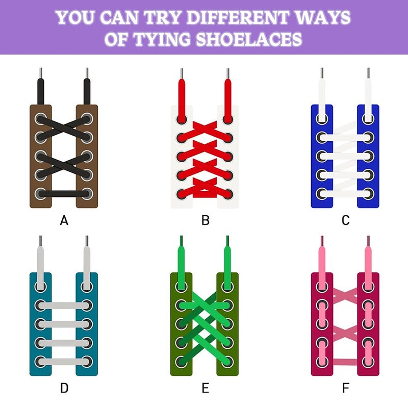 May Create ® 6 Pairs Silk Ribbon Shoelaces, Flat Satin Ribbon Shoelaces Colorful Silk Shoe Strings Wide Shoe Lace for Women Men Sneaker Shoes Decoration, 19.69inches - Image 5