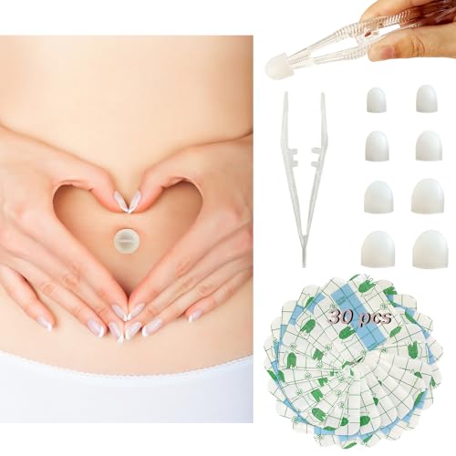 Josuyofo Patented 8PCS Belly Button Plug Post Tummy Tuck & Liposuction Recovery Shaper, Soft and Comfortable Belly Button Retainer (Transparent) - Image 1