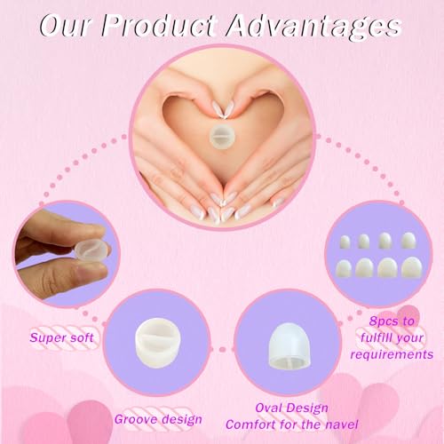 Josuyofo Patented 8PCS Belly Button Plug Post Tummy Tuck & Liposuction Recovery Shaper, Soft and Comfortable Belly Button Retainer (Transparent) - Image 3